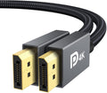 Displayport 1.2 Cable [6.6Ft, 2-Pack], 4K Displayport to Displayport Cable Nylon Braided, High Speed DP Cable, Supports 2K@165Hz and 4K@60Hz, Compatible with PC, Laptop, TV - Grey