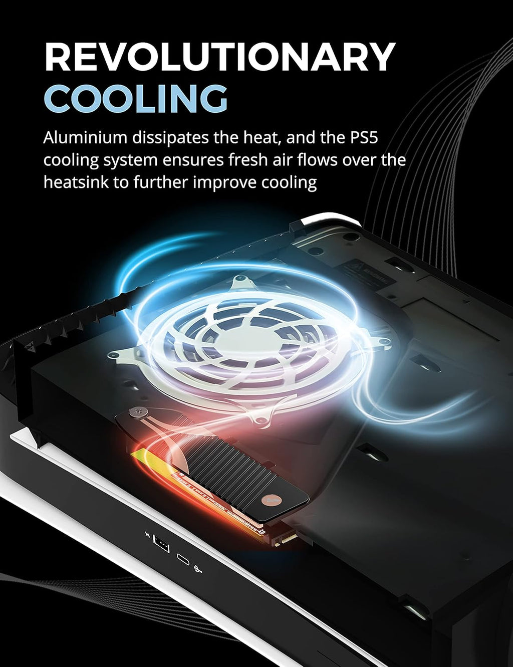 2TB Rocket 4 plus Nvme 4.0 Gen4 Pcie M.2 Internal Extreme Performance SSD + M.2 Nvme Heatsink for the PS5 Console (SB-RKT4P-PSHS-2TB)