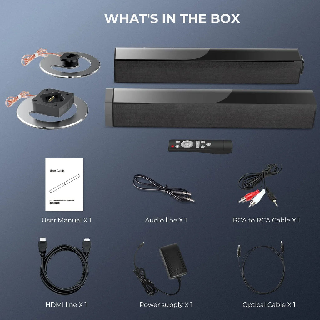 Bluetooth Sound Bar for TV, 50W Sound Bar with 4 Drivers and Remote Control, Home Audio TV Speakers Sound Bar with Arc/Optical/Aux Connect